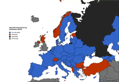 Map of the 2022 UEFA Women's Under-19 Championship qualification, As of 10 April 2022.