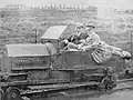 John Alcock and Arthur Whitten Brown in the Lancia railcar
