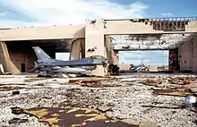 Homestead AFB after Hurricane Andrew severely damaged the base on 27 August 1992.