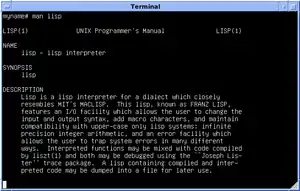 Black and white 4.3 BSD UWisc VAX Emulation Lisp Manual screenshot