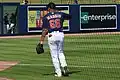 Bligh Madris warming up.