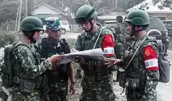 Kostrad soldiers with their camo pattern