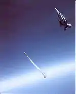 F-15A Celestial Eagle launching the ASAT missile that destroyed the P78-1