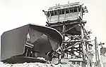 Twin-6pdr gun providing anti-motor-torpedo-boat defence at Fort Lytton 1943 (protected mount - foreground, command tower (background)