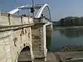 The bridge pictured from the staircase on the right bank