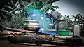 A young women cooking in South Sudan