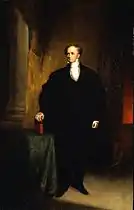 Abbott Lawrence, c. 1842, by Chester Harding, displayed in the 1st  Boston Artists' Association exhibit, 1842