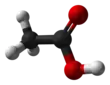Ball and stick model of acetic acid