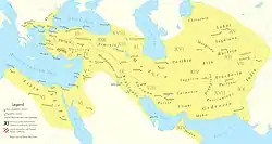 The Achaemenid Empire at its greatest territorial extent, under the rule of Darius I (522 BC–486 BC)