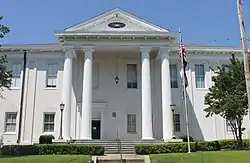 The Adams County Courthouse at 201 South Wall Street in Natchez was built in 1821 and enlarged in 1925.