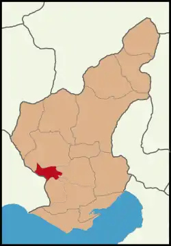 Location of Çukurova within Adana Province