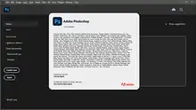 A screenshot of Photoshop with a large block of text