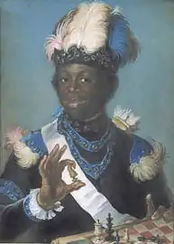Image 36Gustaf Lundberg, 1775, Portrait of Gustav Badin, pastel, 74 x 57&nbsp;cm, Nationalmuseum, Sweden (from Chess in the arts)