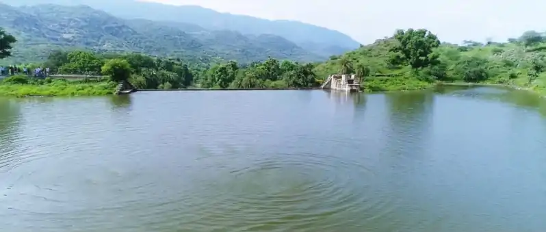 Aerial View of Dam.