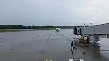 Delta plane approaching gate