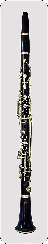 Albert clarinet designed c. 1850 by Eugène Albert, intermediate between the Müller and Oehler clarinets.