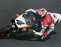 Àlex Crivillé riding his Repsol Honda NSR500 at the 1996 Japanese Grand Prix.