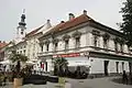 The campus of Alma Mater Europaea – Evropski center, Maribor in Slovenia. Behind it is the old city hall of Maribor.