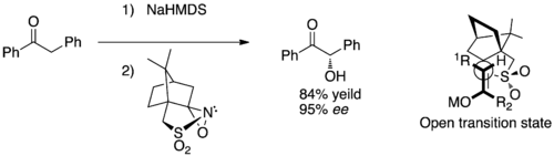 Asymmetric oxaziridine hydroxylation