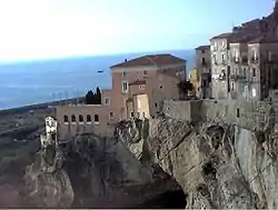 View of Amantea on the sea with the Palazzo delle Clarisse.