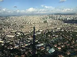 View of Ümraniye and Ataşehir seen from Çamlıca Tower.