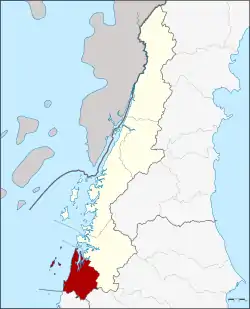 District location in Ranong province