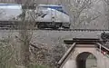 Amtrak train at Colchester Overpass