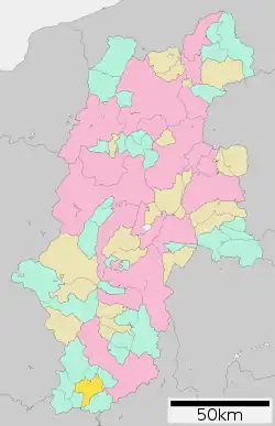 Location of Anan in Nagano Prefecture