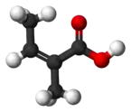 Ball-and-stick model of angelic acid