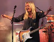 Anne Linnet during a concert in 2006