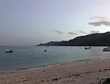 The view facing south from the coast in Anse Royale, overlooking Anse Forbans and Pointe Capucins