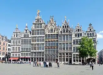 Guildhalls at the Grote Markt in Antwerp