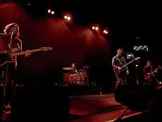 Death Ramps performing at Madison Square Garden on 22 March 2012. From Left-to-right: Nick O'Malley, Matt Helders, Alex Turner, Jamie Cook.