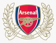 Arsenal F.C. 125th anniversary crest, created for the 2011–12 season