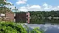 Repurposed mill buildings and mill pond in Maynard, Massachusetts