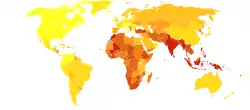 Asthma deaths per million persons in 2012.mw-parser-output .refbegin{font-size:90%;margin-bottom:0.5em}.mw-parser-output .refbegin-hanging-indents>ul{margin-left:0}.mw-parser-output .refbegin-hanging-indents>ul>li{margin-left:0;padding-left:3.2em;text-indent:-3.2em}.mw-parser-output .refbegin-hanging-indents ul,.mw-parser-output .refbegin-hanging-indents ul li{list-style:none}@media(max-width:720px){.mw-parser-output .refbegin-hanging-indents>ul>li{padding-left:1.6em;text-indent:-1.6em}}.mw-parser-output .refbegin-columns{margin-top:0.3em}.mw-parser-output .refbegin-columns ul{margin-top:0}.mw-parser-output .refbegin-columns li{page-break-inside:avoid;break-inside:avoid-column}.mw-parser-output .legend{page-break-inside:avoid;break-inside:avoid-column}.mw-parser-output .legend-color{display:inline-block;min-width:1.25em;height:1.25em;line-height:1.25;margin:1px 0;text-align:center;border:1px solid black;background-color:transparent;color:black}.mw-parser-output .legend-text{}&nbsp;&nbsp;0–10.mw-parser-output .legend{page-break-inside:avoid;break-inside:avoid-column}.mw-parser-output .legend-color{display:inline-block;min-width:1.25em;height:1.25em;line-height:1.25;margin:1px 0;text-align:center;border:1px solid black;background-color:transparent;color:black}.mw-parser-output .legend-text{}&nbsp;&nbsp;11–13.mw-parser-output .legend{page-break-inside:avoid;break-inside:avoid-column}.mw-parser-output .legend-color{display:inline-block;min-width:1.25em;height:1.25em;line-height:1.25;margin:1px 0;text-align:center;border:1px solid black;background-color:transparent;color:black}.mw-parser-output .legend-text{}&nbsp;&nbsp;14–17.mw-parser-output .legend{page-break-inside:avoid;break-inside:avoid-column}.mw-parser-output .legend-color{display:inline-block;min-width:1.25em;height:1.25em;line-height:1.25;margin:1px 0;text-align:center;border:1px solid black;background-color:transparent;color:black}.mw-parser-output .legend-text{}&nbsp;&nbsp;18–23.mw-parser-output .legend{page-break-inside:avoid;break-inside:avoid-column}.mw-parser-output .legend-color{display:inline-block;min-width:1.25em;height:1.25em;line-height:1.25;margin:1px 0;text-align:center;border:1px solid black;background-color:transparent;color:black}.mw-parser-output .legend-text{}&nbsp;&nbsp;24–32.mw-parser-output .legend{page-break-inside:avoid;break-inside:avoid-column}.mw-parser-output .legend-color{display:inline-block;min-width:1.25em;height:1.25em;line-height:1.25;margin:1px 0;text-align:center;border:1px solid black;background-color:transparent;color:black}.mw-parser-output .legend-text{}&nbsp;&nbsp;33–43.mw-parser-output .legend{page-break-inside:avoid;break-inside:avoid-column}.mw-parser-output .legend-color{display:inline-block;min-width:1.25em;height:1.25em;line-height:1.25;margin:1px 0;text-align:center;border:1px solid black;background-color:transparent;color:black}.mw-parser-output .legend-text{}&nbsp;&nbsp;44–50.mw-parser-output .legend{page-break-inside:avoid;break-inside:avoid-column}.mw-parser-output .legend-color{display:inline-block;min-width:1.25em;height:1.25em;line-height:1.25;margin:1px 0;text-align:center;border:1px solid black;background-color:transparent;color:black}.mw-parser-output .legend-text{}&nbsp;&nbsp;51–66.mw-parser-output .legend{page-break-inside:avoid;break-inside:avoid-column}.mw-parser-output .legend-color{display:inline-block;min-width:1.25em;height:1.25em;line-height:1.25;margin:1px 0;text-align:center;border:1px solid black;background-color:transparent;color:black}.mw-parser-output .legend-text{}&nbsp;&nbsp;67–95.mw-parser-output .legend{page-break-inside:avoid;break-inside:avoid-column}.mw-parser-output .legend-color{display:inline-block;min-width:1.25em;height:1.25em;line-height:1.25;margin:1px 0;text-align:center;border:1px solid black;background-color:transparent;color:black}.mw-parser-output .legend-text{}&nbsp;&nbsp;96–251