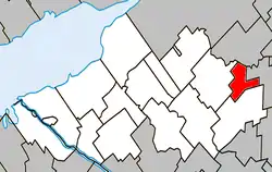 Location within Nicolet-Yamaska RCM.