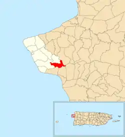 Location of Atalaya within the municipality of Rincón shown in red