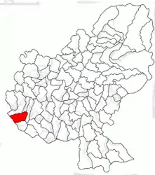Location in Mureș County