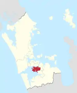 Location of Manukau Ward