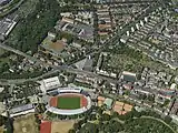 High aerial view of Auestadion and surrounds
