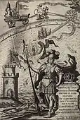 Flemish August Bouttats, Allegory of Triumphant Spain with immaculist banner, ca. 1682, cover of Triumphant Spain and the laureate church all over the world by the patronage of Holy Mary, Collection: Hispanic Society of America