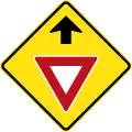 (W3-2) Give Way Sign ahead