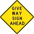 (W3-2) Give Way Sign Ahead (1964-1989)