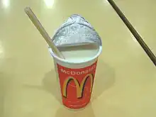 Ayran served in a fast-food restaurant