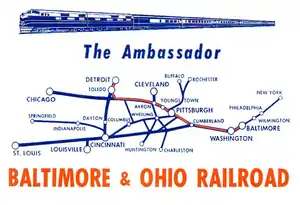 The route of the Ambassador (in orange)