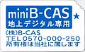 Terrestrial Digital mini B-CAS card