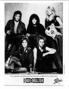 Bad English, clockwise L-to-R: Neal Schon, Deen Castronovo, Ricky Phillips, Jonathan Cain, and John Waite