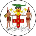 Arms of Jamaica from 8 April 1957 to 13 July 1962.