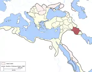 Baghdad Eyalet in 1609 CE.
